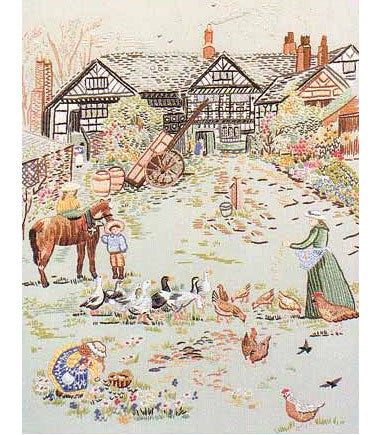 Manor Farm Embroidery Kit by Design Perfection