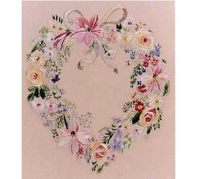 Floral Heart Embroidery Kit by Design Perfection