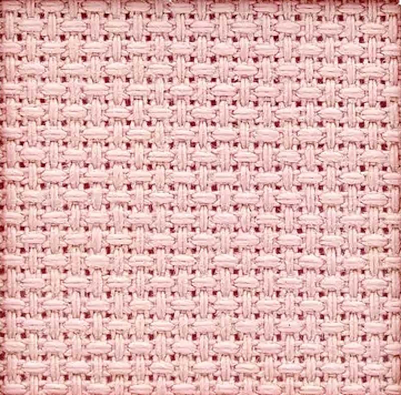 essentials by leisure arts aida cloth, 14 count, 15 x 18, light pink  cross stitch fabric