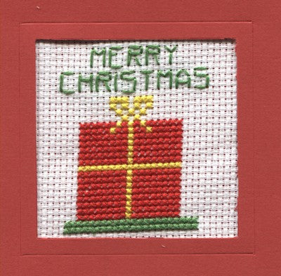 Christmas Present Cross Stitch Christmas Card Kit by September Cottage Crafts
