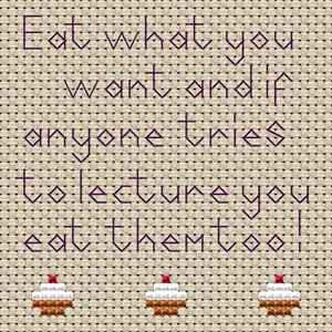 Eat What You Want Cross Stitch Coaster Kit by September Cottage Crafts