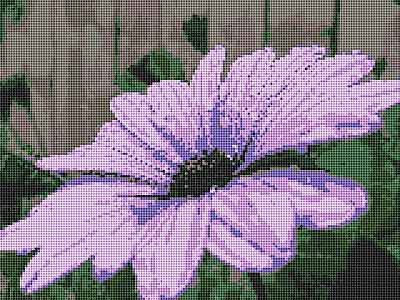 Purple Flower Cross Stitch Chart by September Cottage Crafts