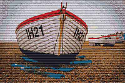 Fishing Boats at Aldeburgh Cross Stitch Chart by September Cottage Crafts