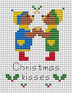 Christmas Kisses Cross Stitch Christmas Card Kit by September Cottage Crafts