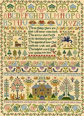 Three Things Sampler Cross Stitch Kit By Bothy Threads