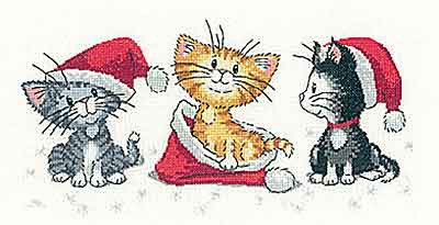 Christmas Kittens Cross Stitch Kit by Heritage Crafts