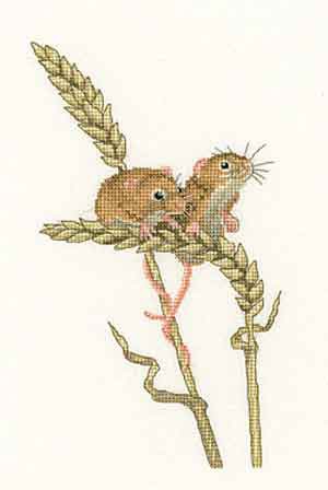 Harvest Mice Cross Stitch Kit by Heritage Crafts