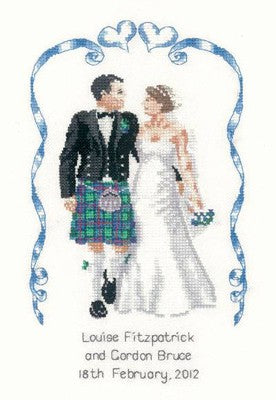 Scottish Wedding Cross Stitch Kit by Heritage Crafts
