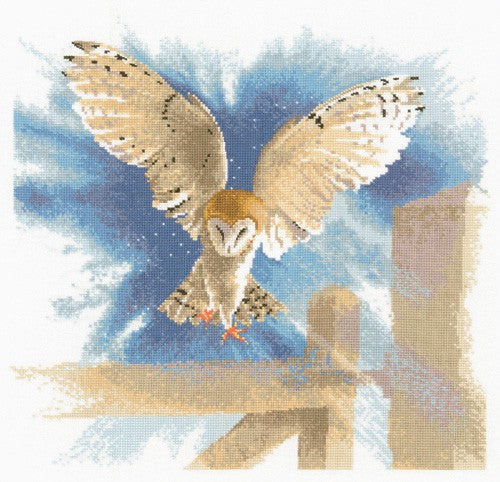 Owl in Flight Cross Stitch Kit by Heritage Crafts