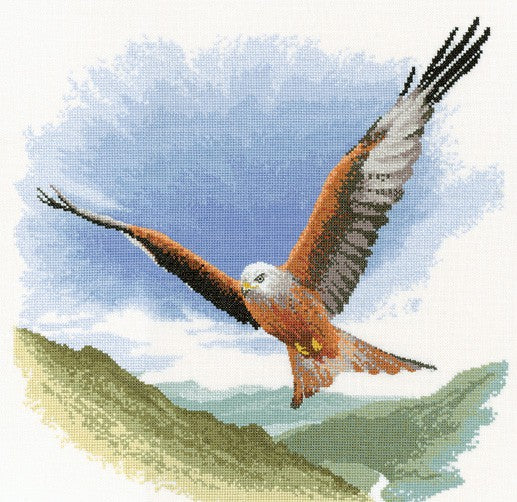 Red Kite in Flight Cross Stitch Kit by Heritage Crafts
