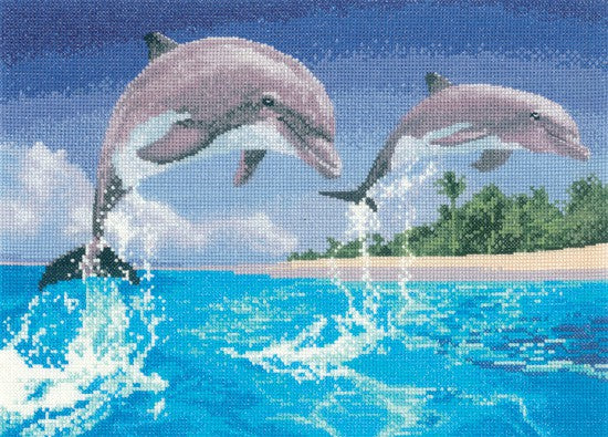 Dolphins Cross Stitch Kit by Heritage Crafts