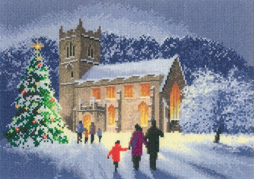 Christmas Church Cross Stitch Kit by Heritage Crafts