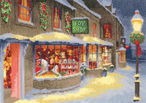 Christmas Toy Shop Cross Stitch Kit by Heritage Crafts