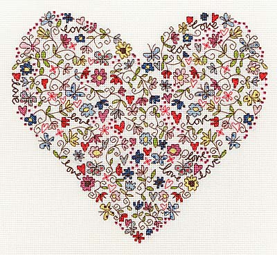 Love Heart Cross Stitch Kit By Bothy Threads