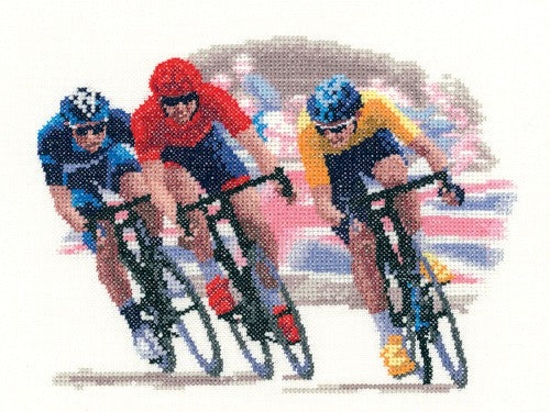 Cycle Race Cross Stitch Kit by Heritage Crafts