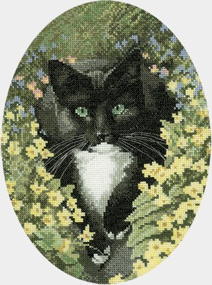 Black and White Cat Cross Stitch Kit by Heritage Crafts