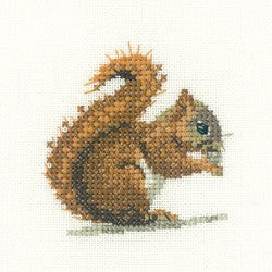 Red Squirrel Cross Stitch Kit by Heritage Crafts