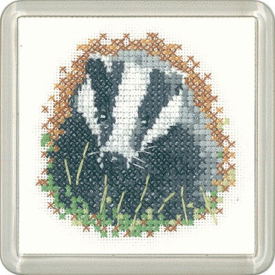 Badger Cross Stitch Coaster Kit by Heritage Crafts