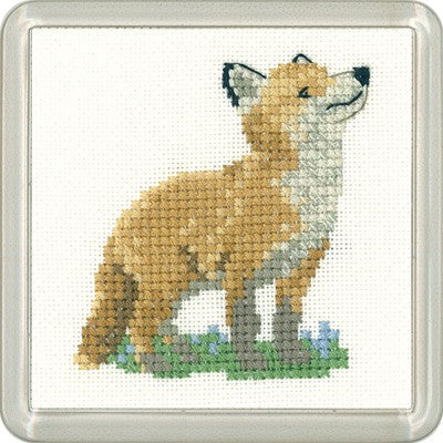 Fox Cub Cross Stitch Coaster Kit by Heritage Crafts