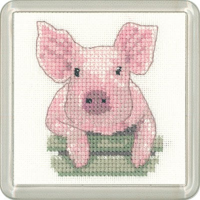 Pig Cross Stitch Coaster Kit by Heritage Crafts