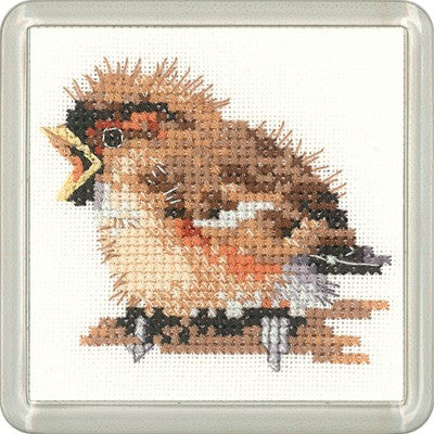 Sparrow Cross Stitch Coaster Kit by Heritage Crafts