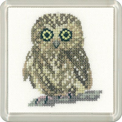 Owl Cross Stitch Coaster Kit by Heritage Crafts