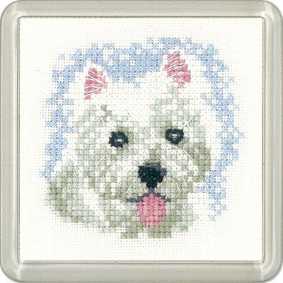 Westie Puppy Cross Stitch Coaster Kit by Heritage Crafts