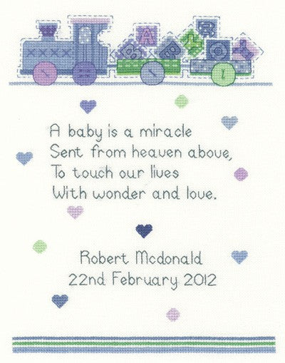 Baby Boy Cross Stitch Kit by Heritage Crafts