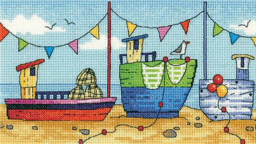 Boats Cross Stitch Kit by Heritage Crafts
