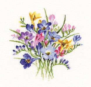 Freesia Posy Cross Stitch Kit by Heritage Crafts
