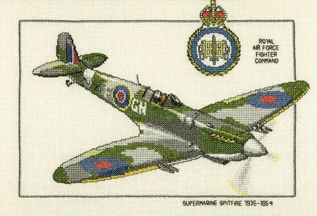 Supermarine Spitfire Cross Stitch Kit by Heritage Crafts