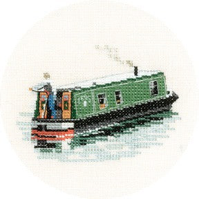 Modern Narrow Boat Cross Stitch Kit by Heritage Crafts