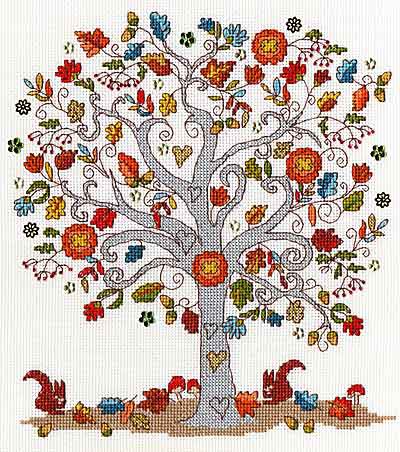 Love Autumn Cross Stitch Kit By Bothy Threads