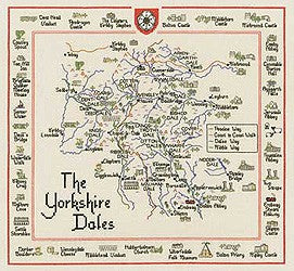 Yorkshire Dales Map Cross Stitch Kit by Heritage Crafts