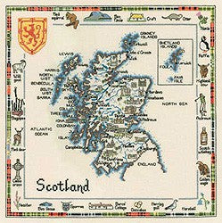 Map of Scotland Cross Stitch Kit by Heritage Crafts