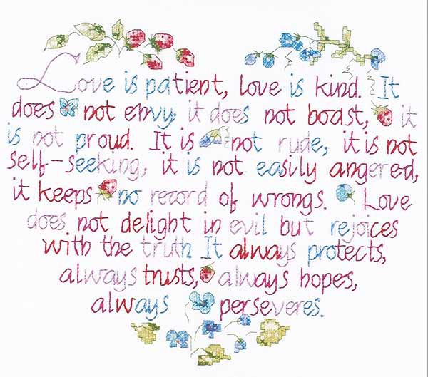 Love is Patient Sampler Printed Cross Stitch Kit by Janlynn