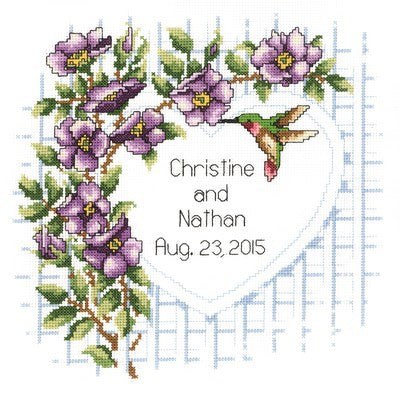Garden Trellis Wedding Sampler Cross Stitch Kit by Janlynn