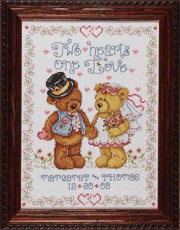 Two Hearts Wedding Sampler Cross Stitch Kit by Design Works