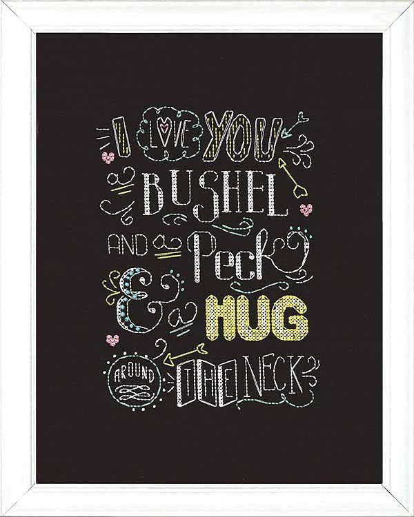 Hug Chalkboard Cross Stitch Kit by Design Works