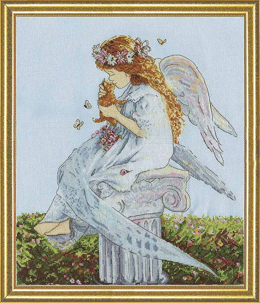 Angel with Kitten Cross Stitch Kit by Design Works