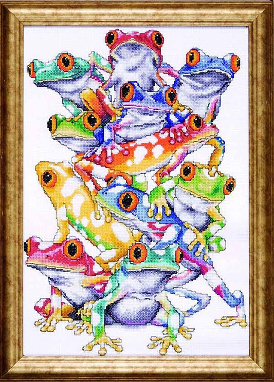 Frog Pile Cross Stitch Kit by Design Works