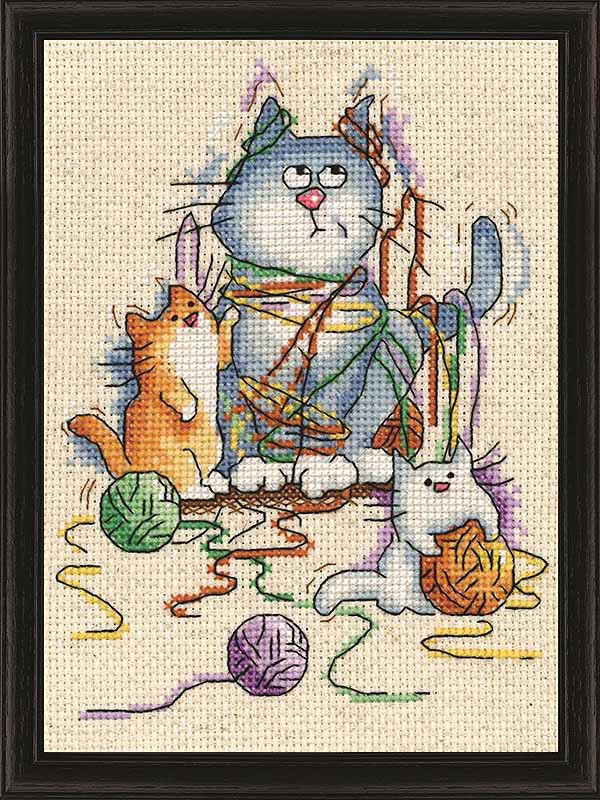 Yarn Cats Cross Stitch Kit by Design Works
