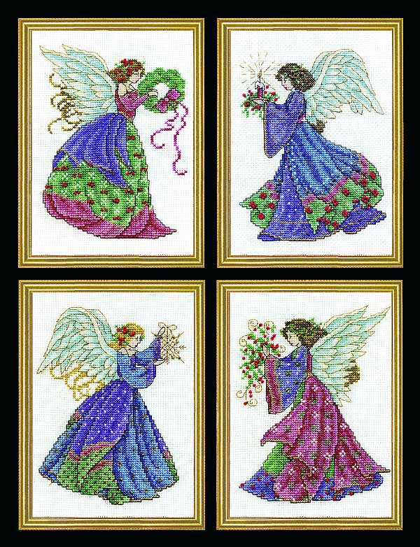 Four Christmas Angels Cross Stitch Kit by Design Works