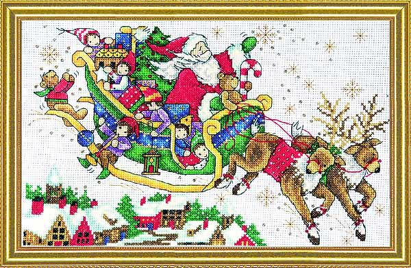 Santas Sleigh Cross Stitch Kit by Design Works