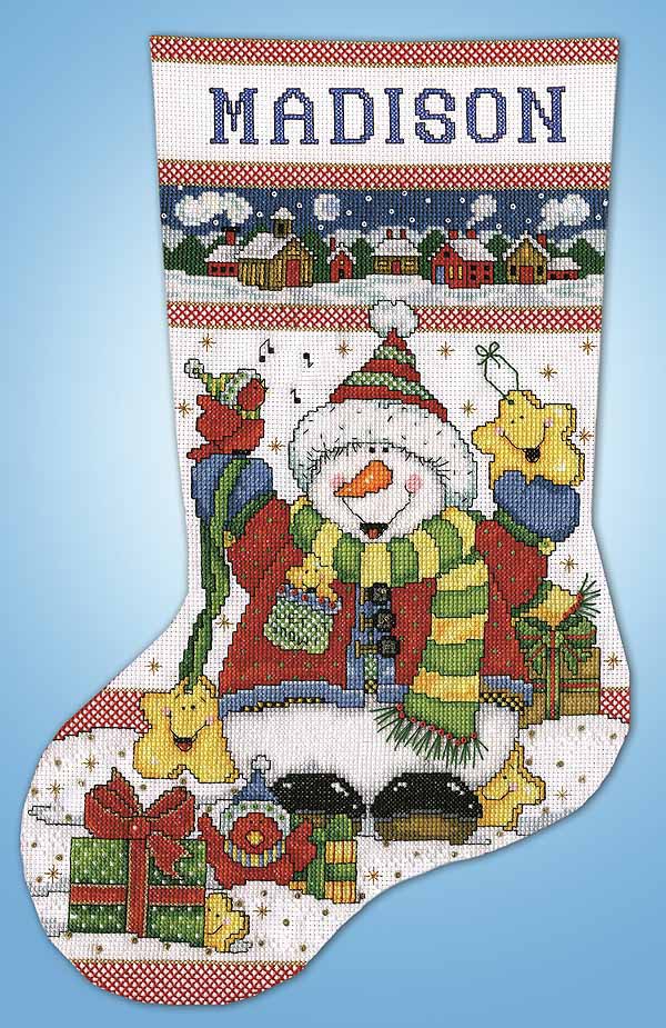 Snowman Fun Christmas Stocking Cross Stitch Kit by Design Works