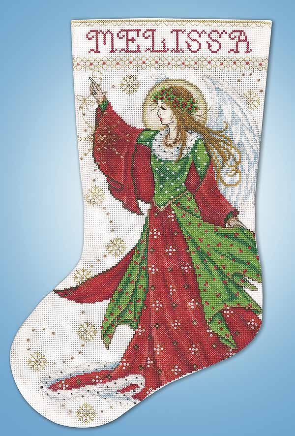 Angel of Joy Christmas Stocking Cross Stitch Kit by Design Works