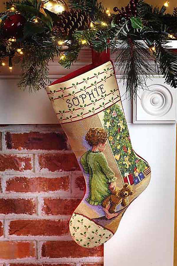Christmas Morning Christmas Stocking Cross Stitch Kit by Janlynn