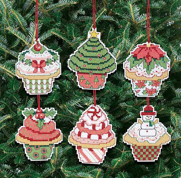 Christmas Cupcake Ornaments Cross Stitch Kit by Janlynn