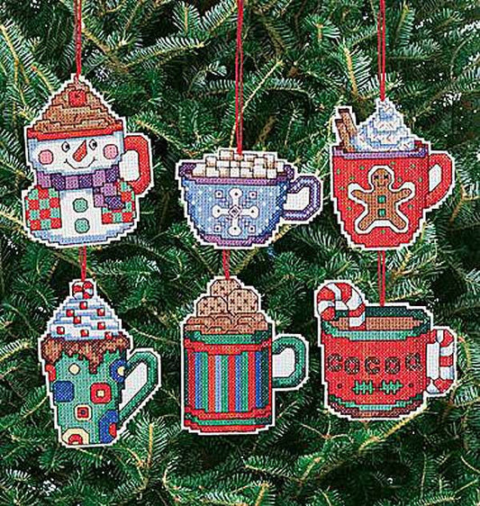 Christmas Cocoa Mug Ornaments Cross Stitch Kit by Janlynn
