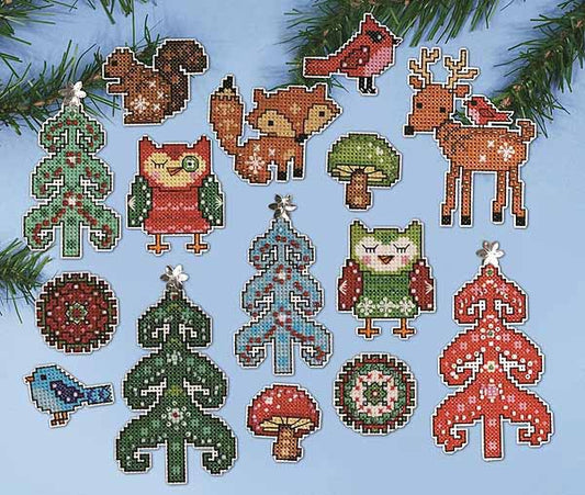 Woodland Ornaments Cross Stitch Kit by Design Works